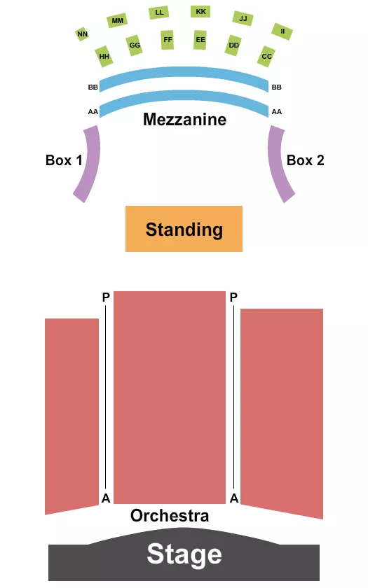 INFINITY HALL NORFOLK ENDSTAGE TABLES 2 Seating Map Seating Chart