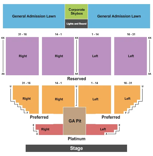 ENDSTAGE PIT 2 Seating Map Seating Chart