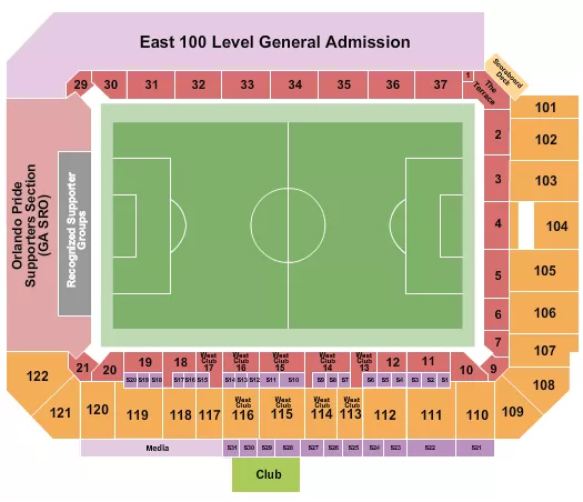 INTERCO STADIUM SOCCER NWSL Seating Map Seating Chart