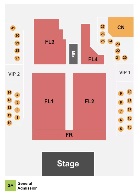 ENDSTAGE Seating Map Seating Chart