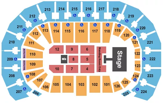 JASON ALDEAN Seating Map Seating Chart
