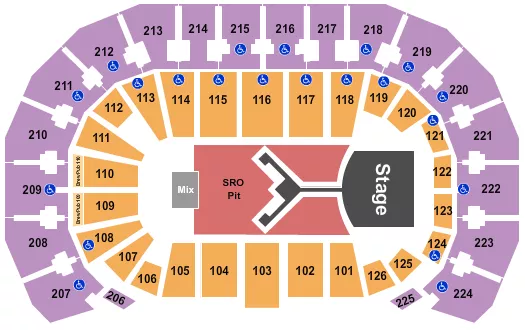 SHINEDOWN Seating Map Seating Chart