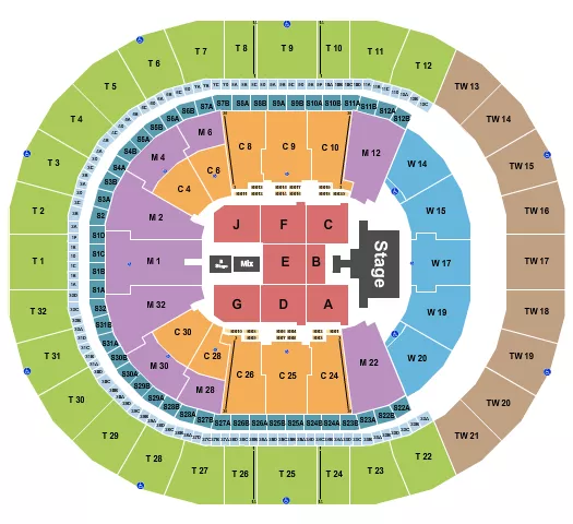 ENDSTAGE CATWALK W B STAGE Seating Map Seating Chart