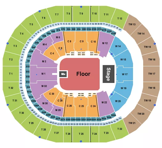 ENDSTAGE GA FLOOR Seating Map Seating Chart