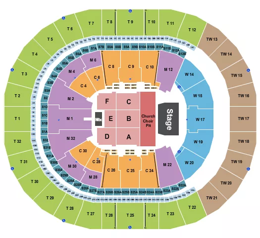 ERIC CHURCH Seating Map Seating Chart