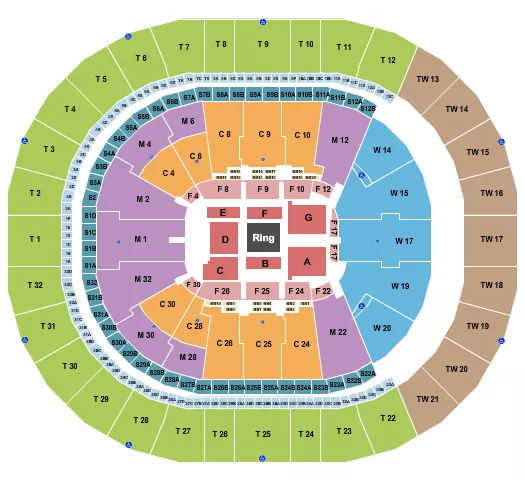 WWE Seating Map Seating Chart