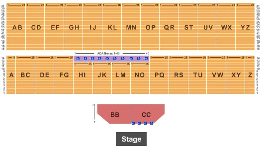 END STAGE Seating Map Seating Chart