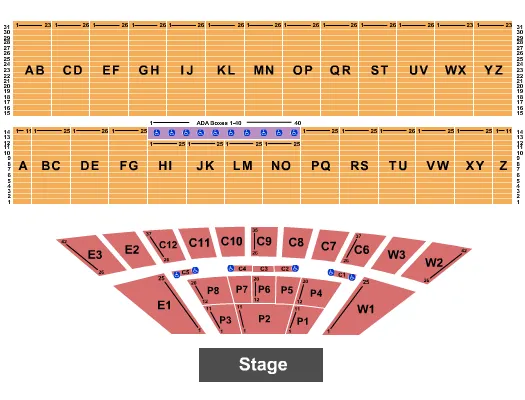 JIM GAFFIGAN Seating Map Seating Chart