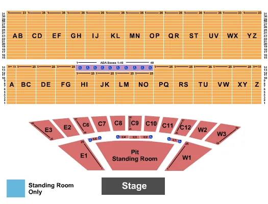 LUKE BRYAN Seating Map Seating Chart