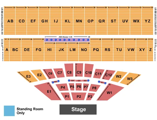 THE BEACH BOYS Seating Map Seating Chart