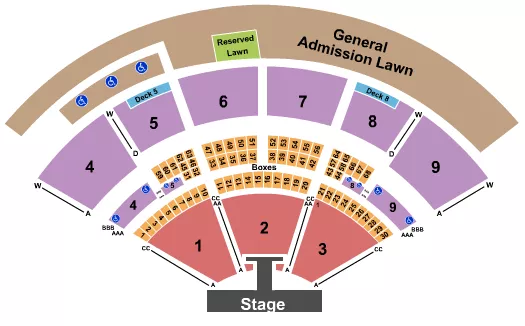 ENDSTAGE WITH CATWALK Seating Map Seating Chart