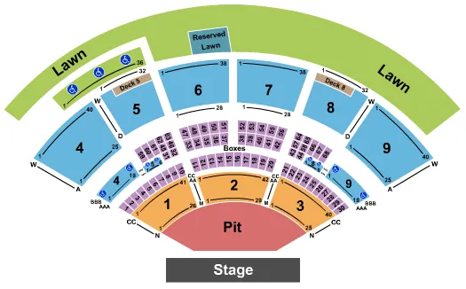 ENDSTAGE PIT ROW N START Seating Map Seating Chart