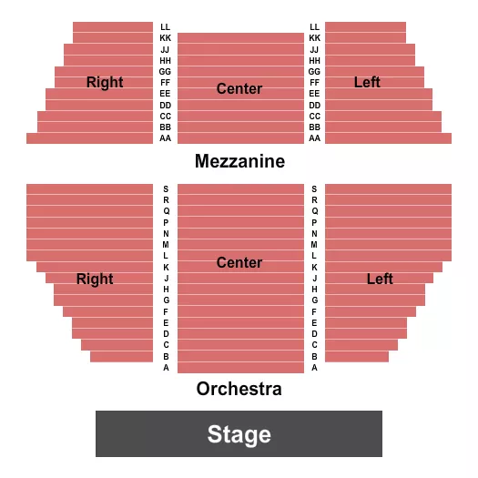 END STAGE Seating Map Seating Chart