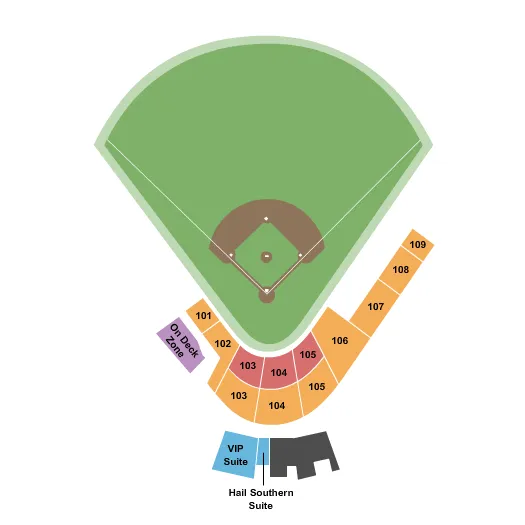 JI CLEMENTS STADIUM BASEBALL Seating Map Seating Chart