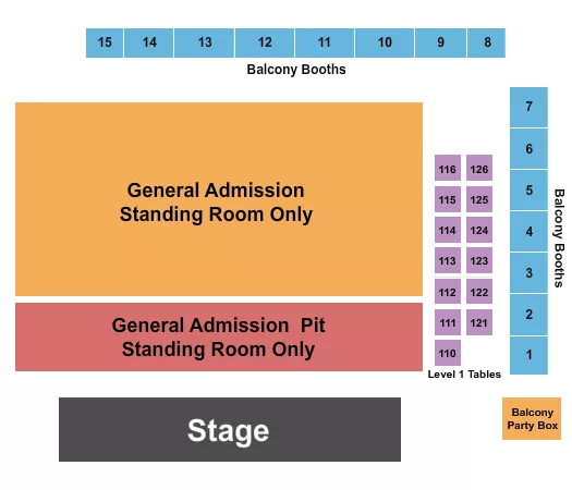 ENDSTAGE GA FLOOR 2 Seating Map Seating Chart