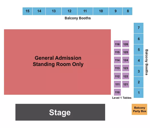 ENDSTAGE GA FLOOR Seating Map Seating Chart