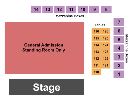 ENDSTAGE GA FLOOR MEZZ 2 Seating Map Seating Chart