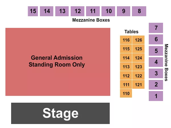 ENDSTAGE GA FLOOR MEZZ Seating Map Seating Chart
