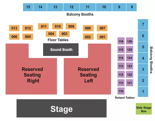 ENDSTAGE R L Seating Map Seating Chart