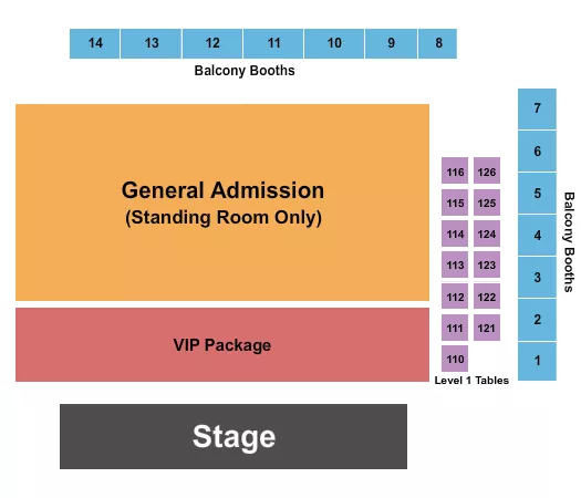 ENDSTAGE VIP GA FLOOR 2 Seating Map Seating Chart