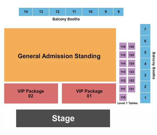 ENDSTAGE VIP GA FLOOR 3 Seating Map Seating Chart