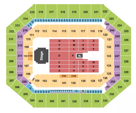 BILLY JOEL 1 Seating Map Seating Chart