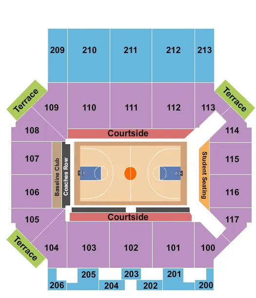 BASKETBALL Seating Map Seating Chart