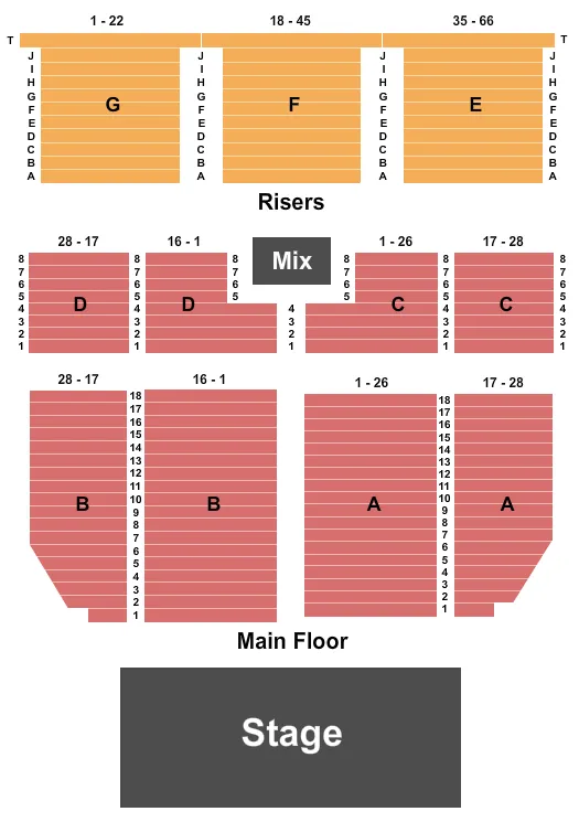 END STAGE Seating Map Seating Chart