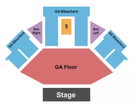 GA FLOOR BLEACHERS W 5 RSVD Seating Map Seating Chart