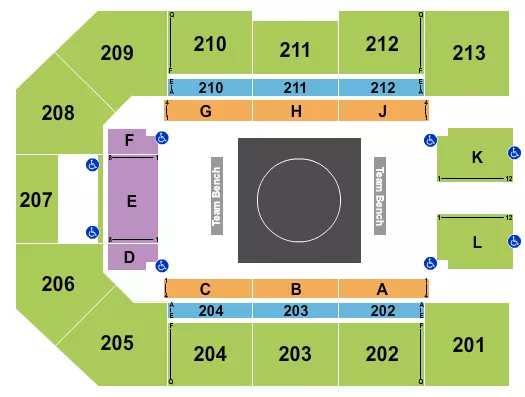 JAMES T VALVANO ARENA AT REYNOLDS COLISEUM WRESTLING Seating Map Seating Chart