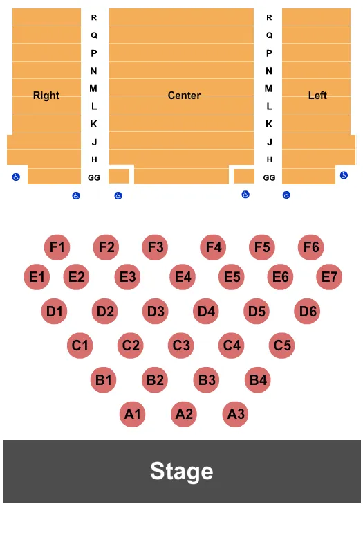 END STAGE TABLES Seating Map Seating Chart