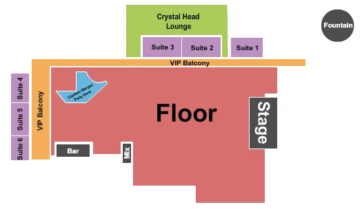 GA FLOOR VIP BALCONY SUITES Seating Map Seating Chart