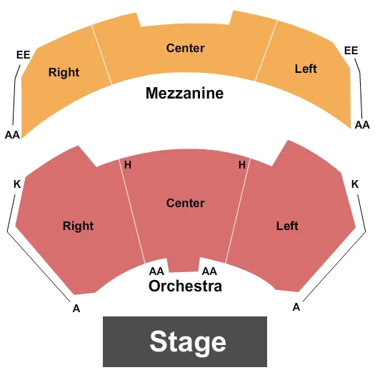END STAGE Seating Map Seating Chart
