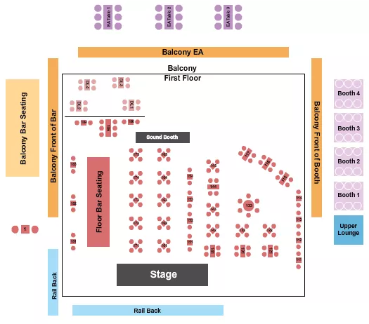 JERGELS RHYTHM GRILLE ENDSTAGE TABLES Seating Map Seating Chart