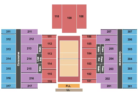 JERSEY MIKES ARENA VOLLEYBALL Seating Map Seating Chart