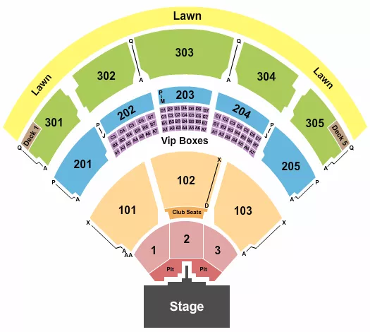 ENDSTAGE PIT W CATWALK Seating Map Seating Chart