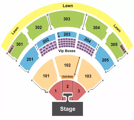 ENDSTAGE WITH CATWALK Seating Map Seating Chart