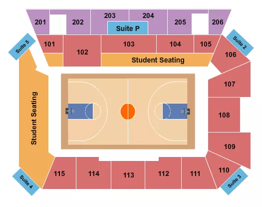 BASKETBALL Seating Map Seating Chart