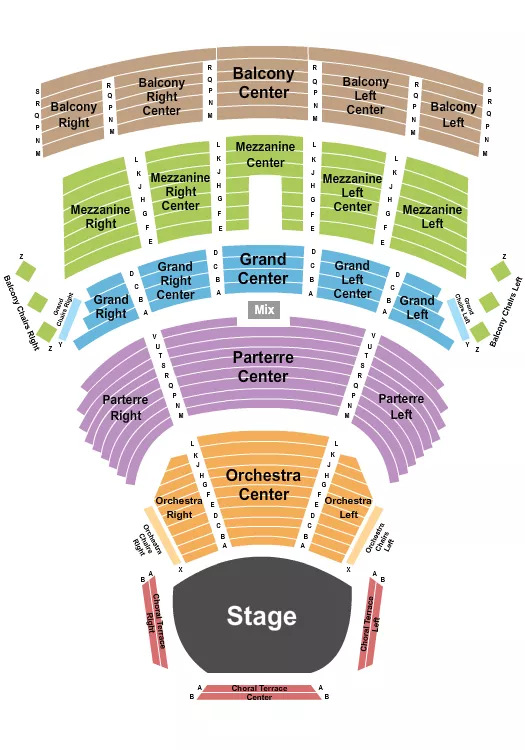 END STAGE Seating Map Seating Chart