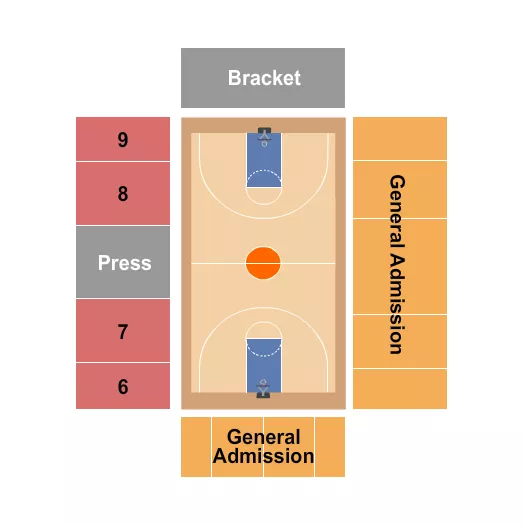 JOHN A DASKALAKIS ATHLETIC CENTER BASKETBALL GA Seating Map Seating Chart