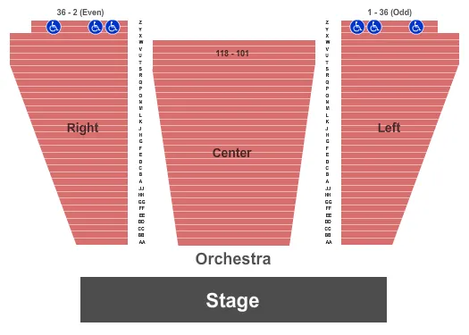 END STAGE Seating Map Seating Chart