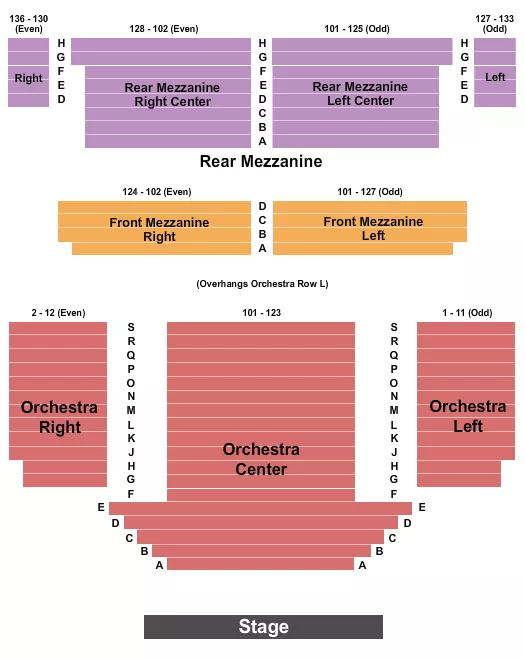 ENDSTAGE Seating Map Seating Chart