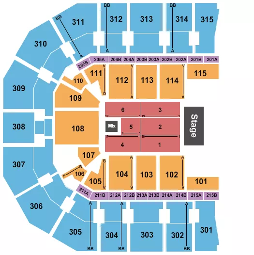 ENDSTAGE 8 Seating Map Seating Chart