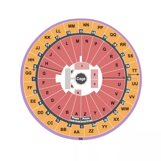 JON M HUNTSMAN CENTER PROFESSIONAL FIGHTERS LEAGUE Seating Map Seating Chart
