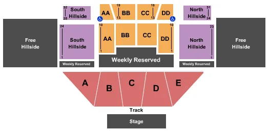 FOR KING AND COUNTRY Seating Map Seating Chart