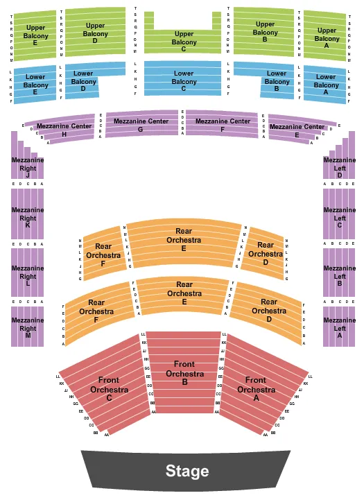 END STAGE Seating Map Seating Chart