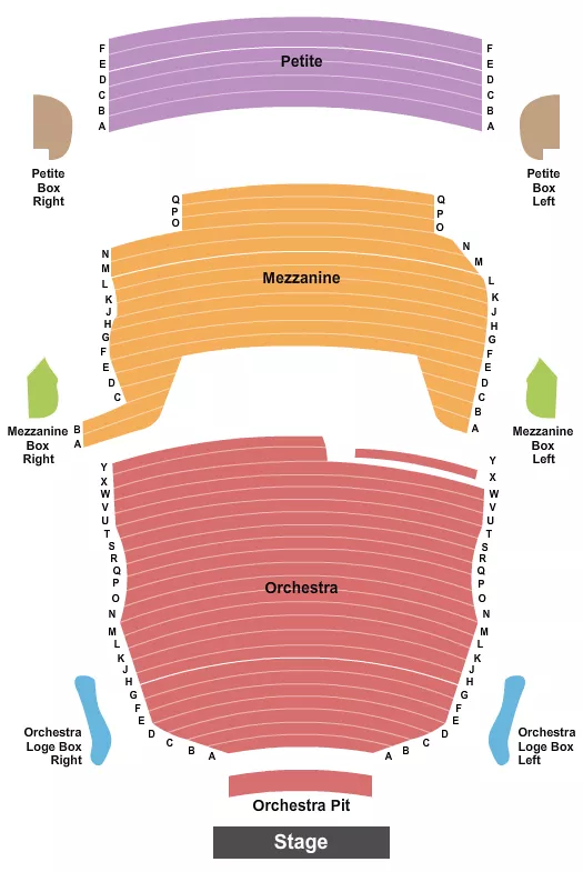 JUANITA K HAMMONS HALL END STAGE Seating Map Seating Chart
