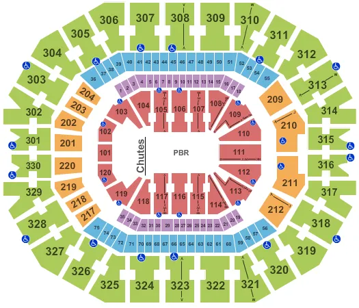 KFC YUM CENTER PBR Seating Map Seating Chart
