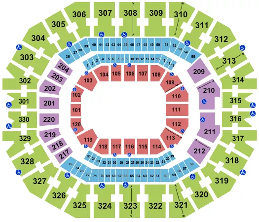 KFC YUM CENTER PERFORMANCE AREA Seating Map Seating Chart