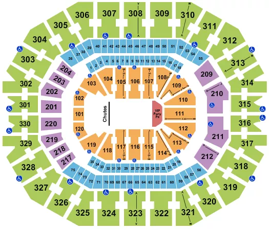 KFC YUM CENTER RODEO VIP PARTY PIT Seating Map Seating Chart
